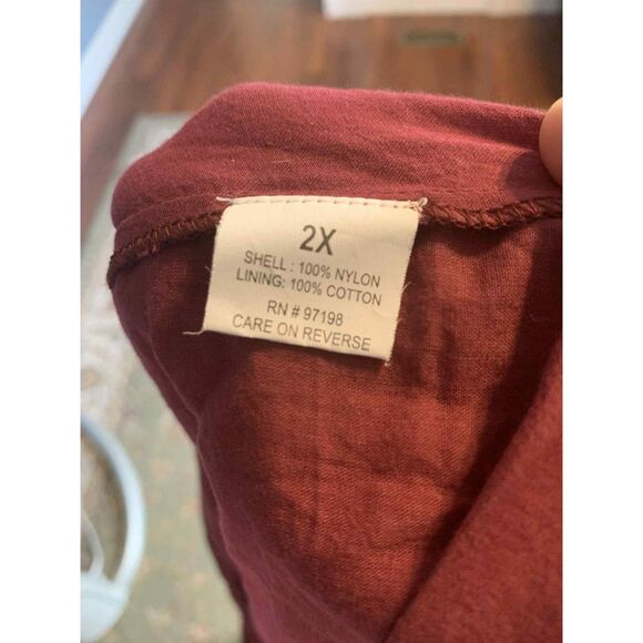 Nataya Victorian Lagenlook Boho Burgundy Embroidered Maxi Sleeveless Dress, 2X - Picture 4 of 6